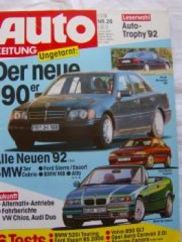 Auto Zeitung 26/1991 BMW 520i E34 Touring,Ford Escort RS2000,Maz