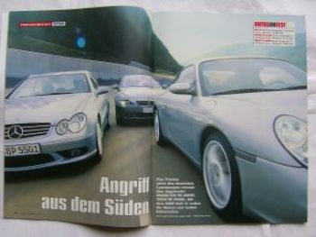Auto Zeitung 1/2004 CLK55 AMG W209 vs. 645Ci E63 vs. 911 Carrera