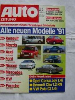 Auto Zeitung 6/1991 Opel Corsa A Joy 1.4i vs. clio 1.2RN vs. Pol