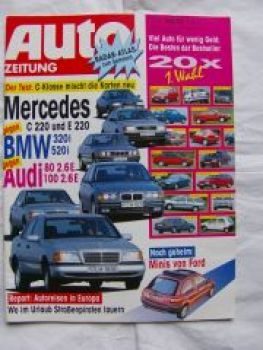 Auto Zeitung 15/1993 C220 W202 vs. E220 W124,BMW 320i E36 vs. 52