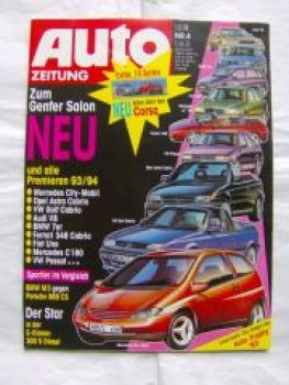 Auto Zeitung 4/1993 Opel Corsa B Special,BMW M3 E36 Coupè vs. Po