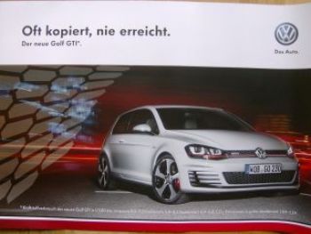 VW Golf GTI VII +GTD Poster 2013 NEU Rarität