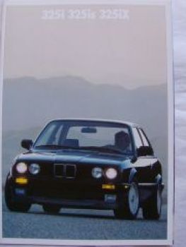 BMW 325i 325is 325iX E30 USA Prospekt September 1989