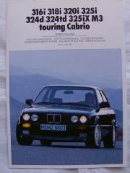 BMW 316i-325i/iX,324d/td M3 +touring +Cabrio E30 März 1989