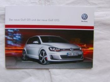 VW Golf VII GTI & GTD Prospekt Mai 2013 NEU
