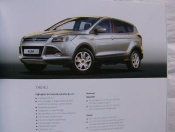 Ford Kuga Prospekt Februar 2013 +Preisliste NEU