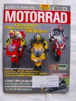 Motorrad 5/1997 Ducati 916 Biposto vs. Triumph Daytona T595