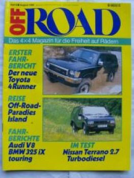 Off Road 8/1989 Toyota 4Runner,Audi V8,BMW 325iX Touring E30,