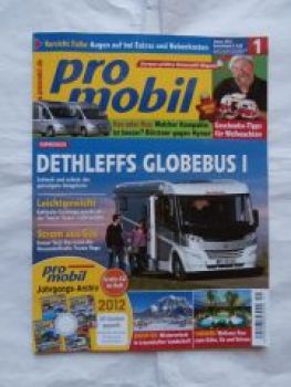 pro mobil 1/2013 Dethleffs Globebus I 8, Bürstner Brevio vs. Hym