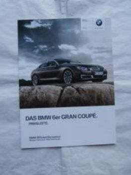 BMW 640i 650i 640d +xDrive F06 Gran Coupè März 2013 NEU
