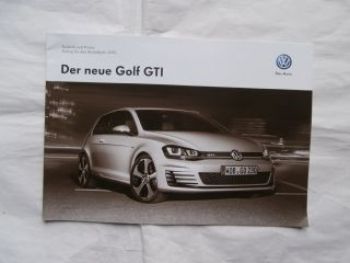 VW Golf VII GTI +Performance 7.März 2013 NEU Typ 5G