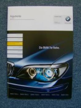 BMW 7er Limousine E65 E66 Facelift Argumenter Mappe 2005