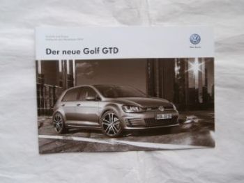 VW Golf VII GTD Modelljahr 2014 6.Juni 2013