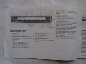 BMW Telefon (GSM) Bedienung über MID und MFL 9/1994