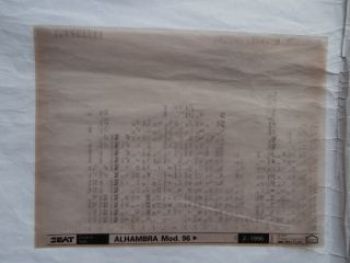 Seat Alhambra Mod.96- 2-1996 Microfiche Teilekatalog