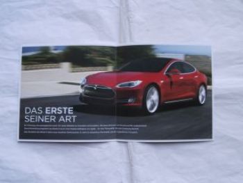Tesla Model S Prospekt 2013 NEU A5 Format