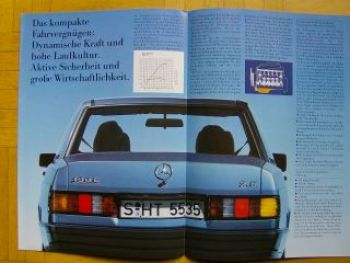 Mercedes Benz W201 190E 2.6 Prospekt 9/1985 Vorstellung