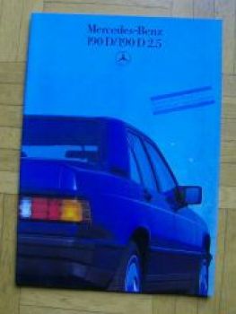 Mercedes Benz W201 190D/190D 2.5 Prospekt 11/1985 Rarität
