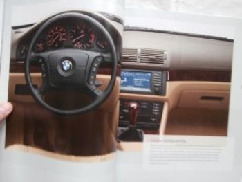 BMW 525i 530i 540i 5 Series sedan E39 2001 Brochure Prospekt