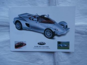 Dare DZ Convertible UK Brochure Prospektblatt NEU Rarität