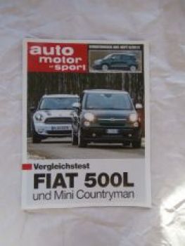 AMS 8/2013 Fiat 500L vs. Mini Countryman R60 NEU