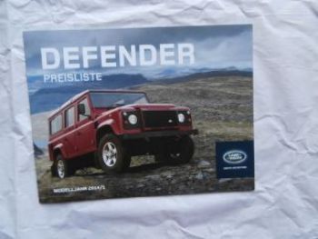 Land Rover Defender 90 110 130 Preisliste Januar 2014 NEU
