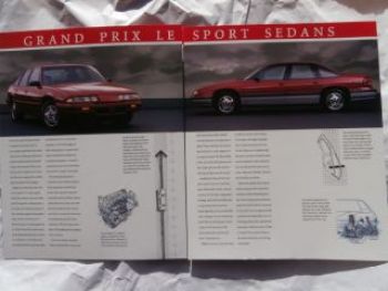 Pontiac Grand Prix Sport Sedans 1990 Brochure Prospekt
