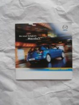 Mazda 3 neue 3stigkeit September 2003 Prospekt A5 Format