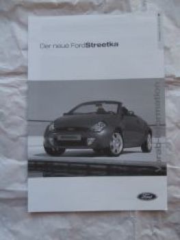 Ford Streetka Preisliste 12.9.2002 NEU Rarität