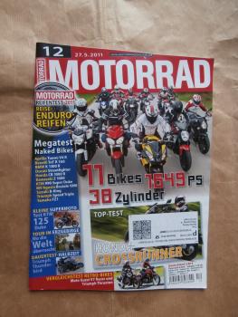 Motorrad 12/2011 Honda Crossruner,Moto GuzziV7 Racer vs. Triumph Thruxton,Victory Vegas 8 Ball,KTM 990 Adventure Dakar ABS