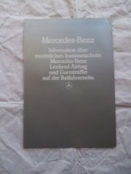 Mercedes Benz Insassenschutz Lenkrad-Airbag Prospekt 5/1984