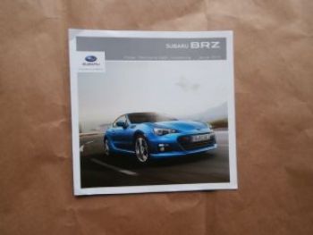 Subaru BRZ Preisliste Januar 2013 Rarität