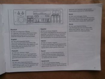 Opel Radio SC 202 Anleitung August 1991