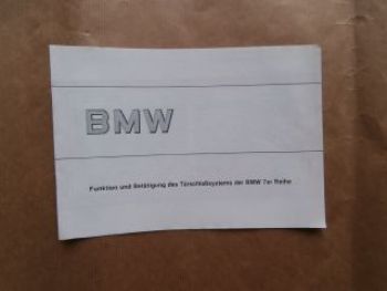 BMW Funktion & Betätigung des Türschloßsystem 7er Reihe E32