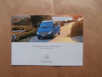 Mercedes Benz Preisliste Viano Marco Polo Westfalia 1.Januar 200