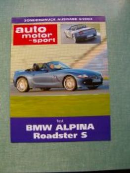AMS 6/2004 Alpina Roadster S E85 Sonderdruck NEU