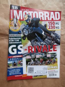 Motorrad 18/2012 Vergleichstest Honda Hornet600 vs. Kawasaki Z 750R vs. MV Agusta Brutale 675 vs. Suzuki GSR 750