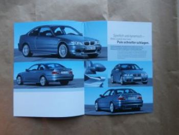 BMW 3er Coupé E46 Aerodynamik Prospekt Poster Mai 2003