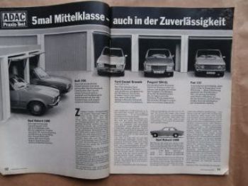 ADAC motorwelt 9/1976 Audi 100L LS,Fiat 132,Ford Granada,