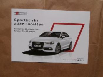 Audi A3,Q3,Q5 S line selection Prospekt Juli 2014 NEU