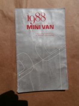 Dodge Mini Van 1988 Operating Instructions & Product Information