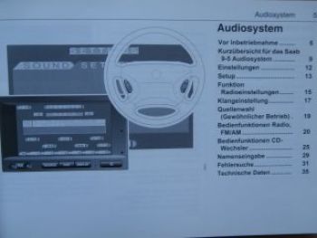 Saab 9-5 Audio-/Navigationssystem Handbuch 2002 Deutsch
