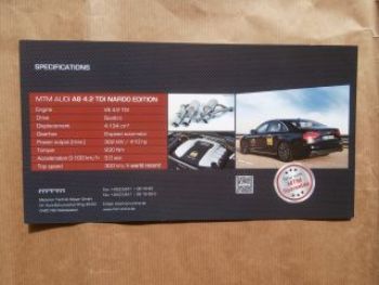 MTM Audi A8 4.2 TDI Nardo Edition Flyer März 2014 NEU