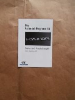 Hyundai Preisliste September 1993 Rarität