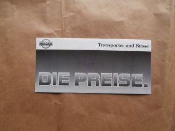 Nissan Transporter & Busse Preisliste September 1991