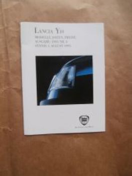 Lancia Y10 Preisliste 1.August 1993