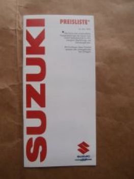 Suzuki Gesamtpreisliste 14.Juni 1993