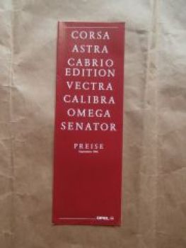 Opel Corsa A Astra F Cabrio Editon,Vectra, Calibra,Omega,Senator