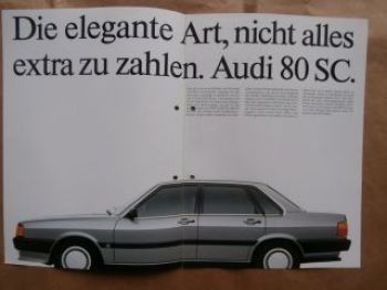 Audi 80 SC Prospekt Januar 1986 Rarität