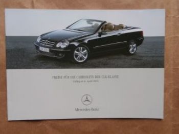 Mercedes Benz CLK-Cabrios W209 320CDI 200K 280 350 500 CLK55 AMG